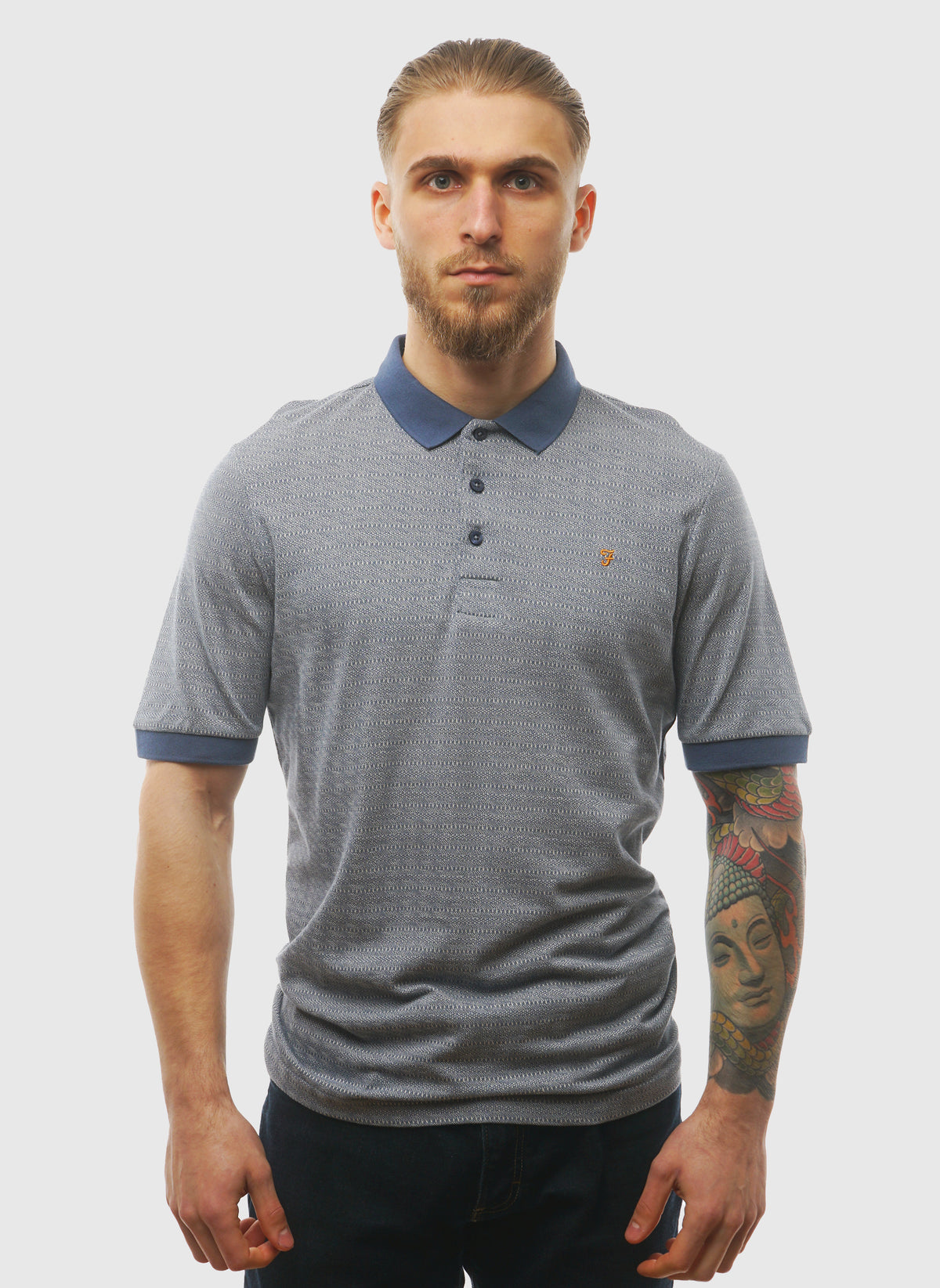 Sefton Textured Poloshirt - River Bed