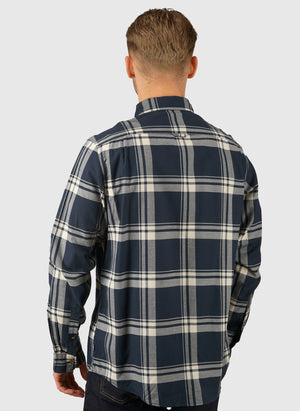 Övik Lite Flannel - Dark Navy-Chalk White