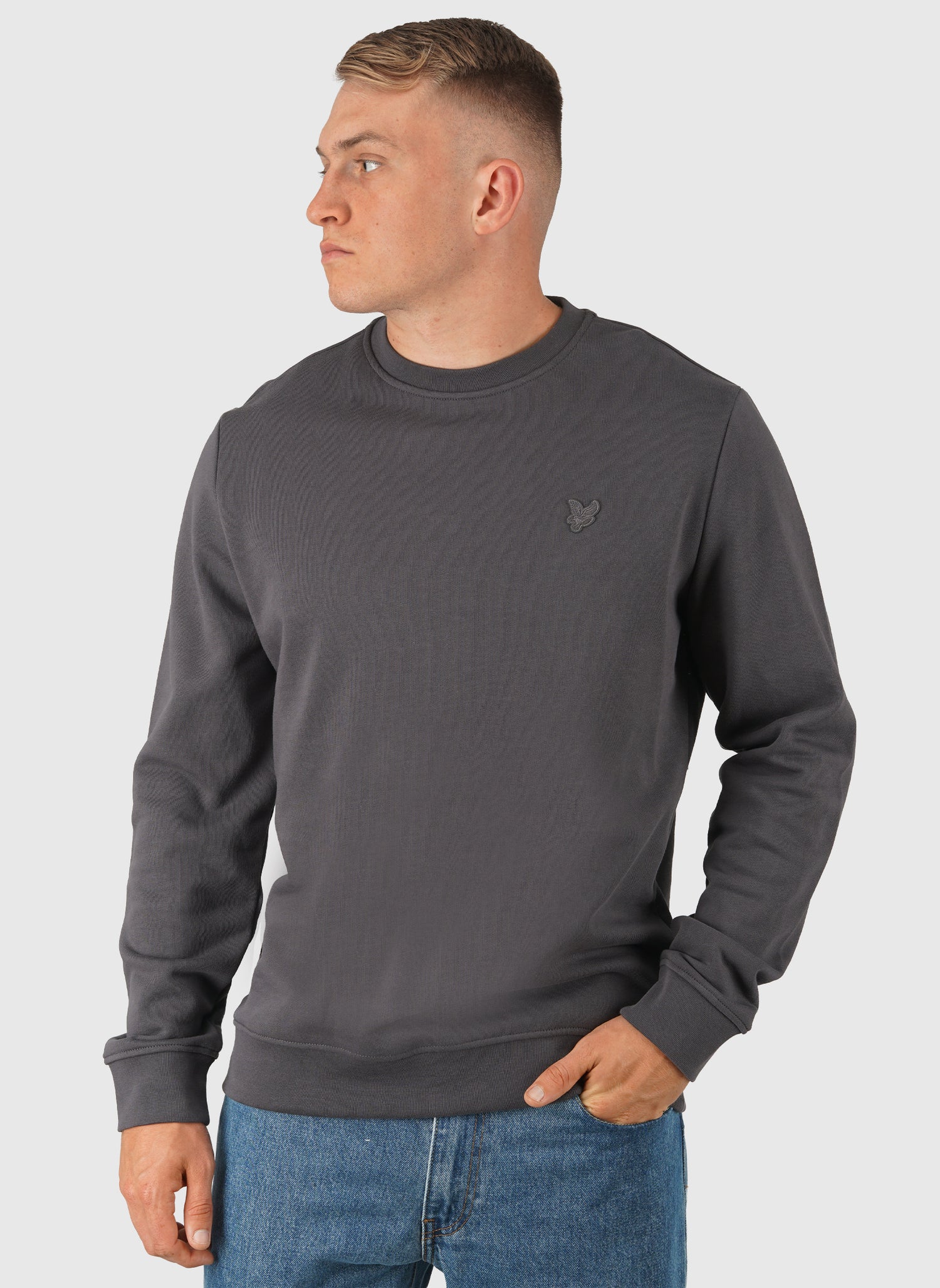 Superfine Crew Neck Sweatshirt - Iron