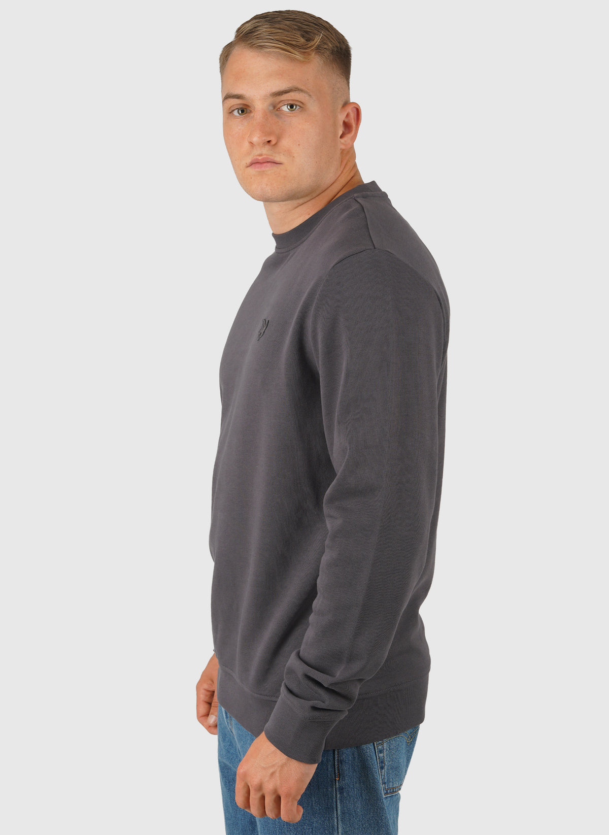 Superfine Crew Neck Sweatshirt - Iron