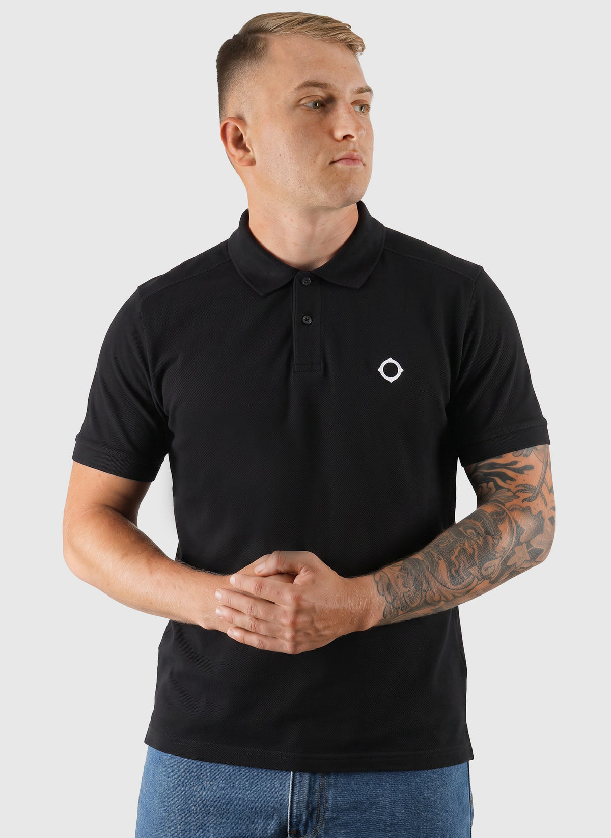 Pique Logo Polo Shirt - Jet Black