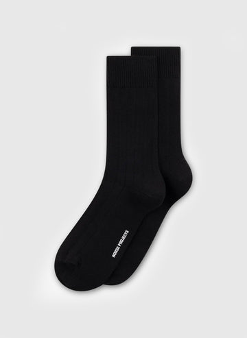 Bykle Cordura Wide Rib Sock - Black