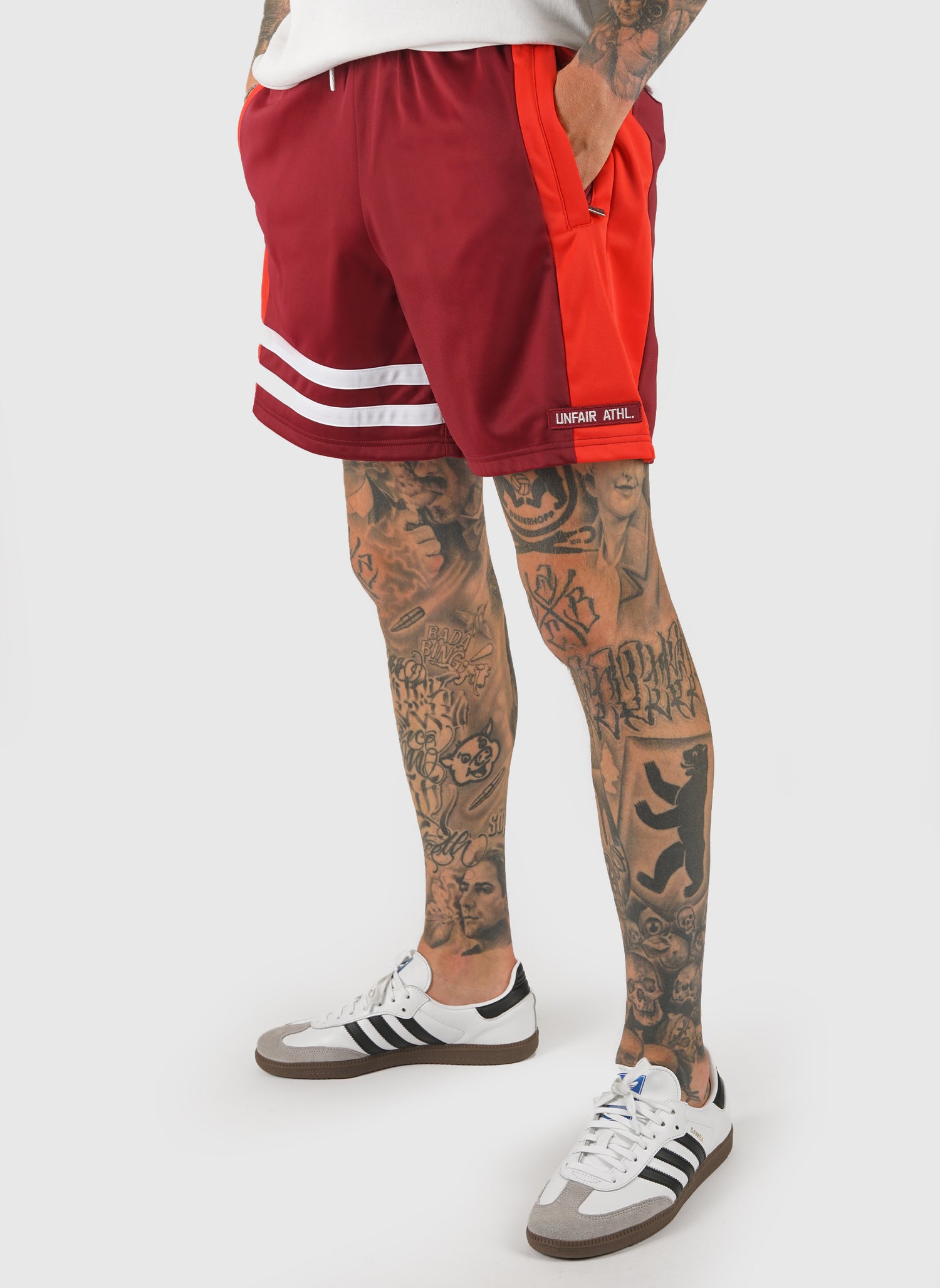 DMWU Athletic Shorts - Burgundy/Red