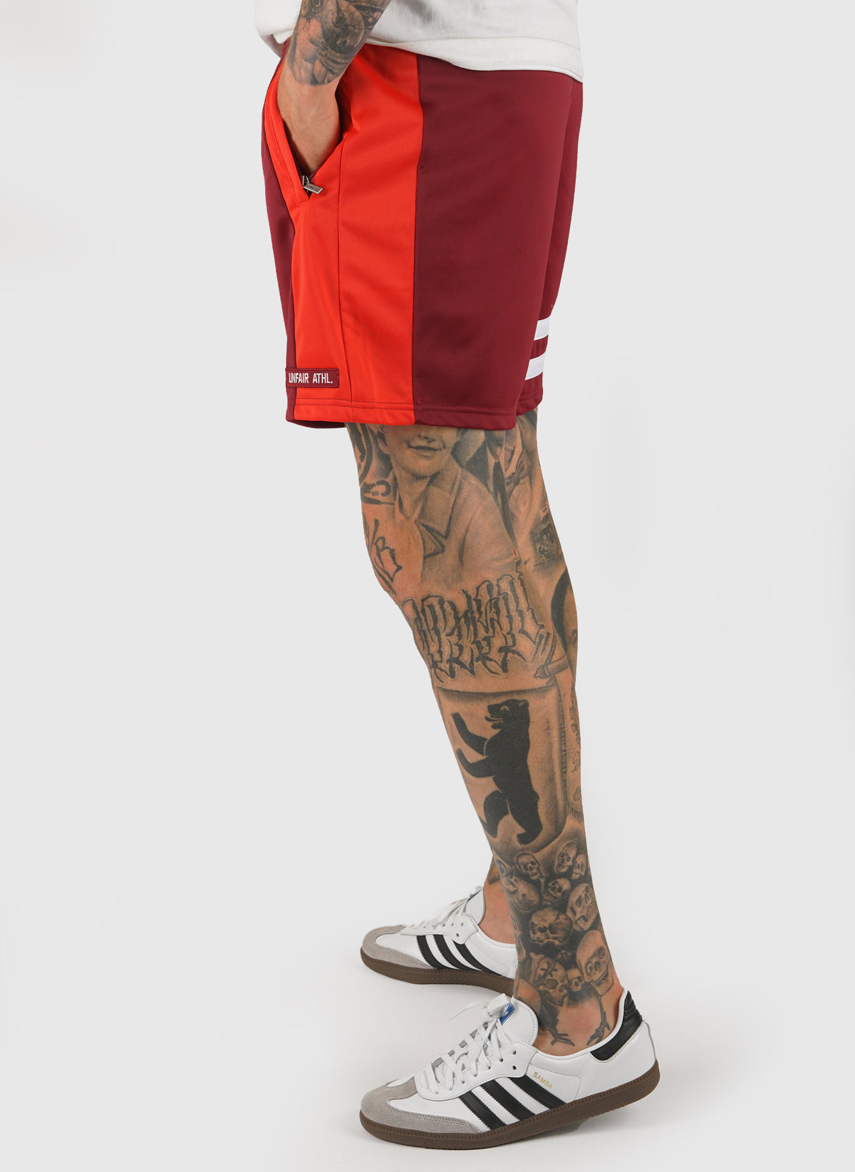 DMWU Athletic Shorts - Burgundy/Red