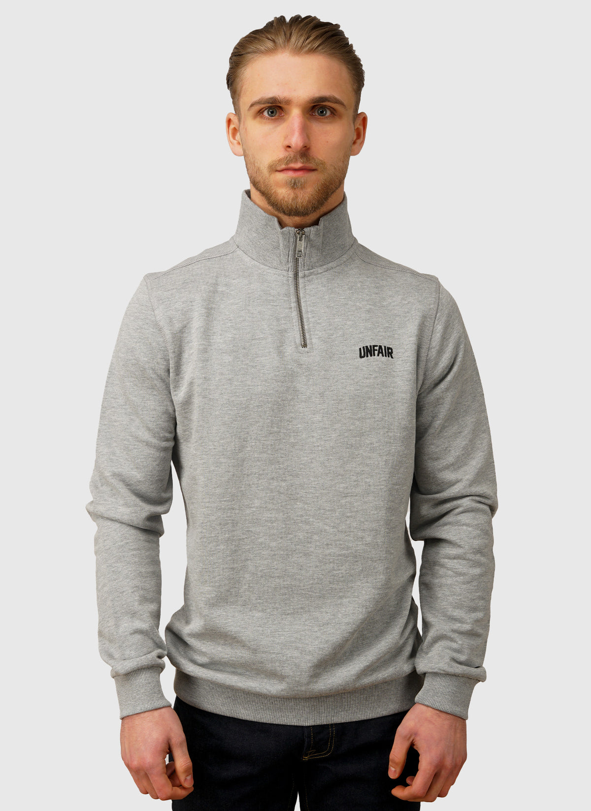 Curved Halfzip Sweatshirt - Grey Melange