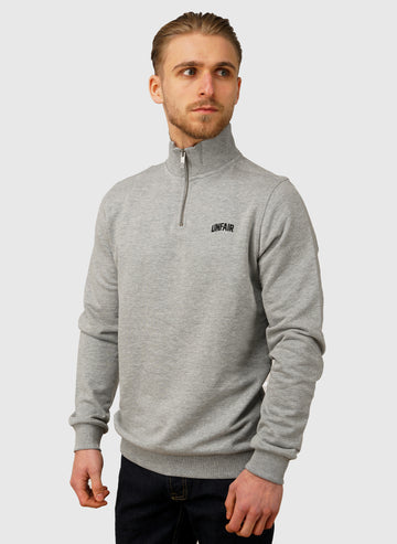 Curved Halfzip Sweatshirt - Grey Melange
