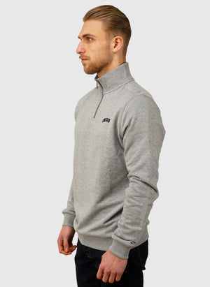 Curved Halfzip Sweatshirt - Grey Melange