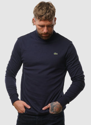 Roll Neck T-Shirt - Navy Blue