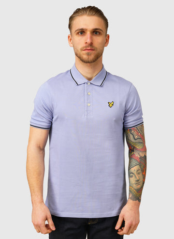 Tipped Poloshirt - Bubble Blue/Jet Black