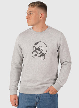 PB Crossstitch Crewneck Sweatshirt - Grey Melange