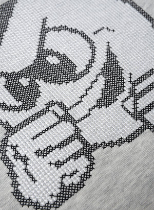 PB Crossstitch Crewneck Sweatshirt - Grey Melange