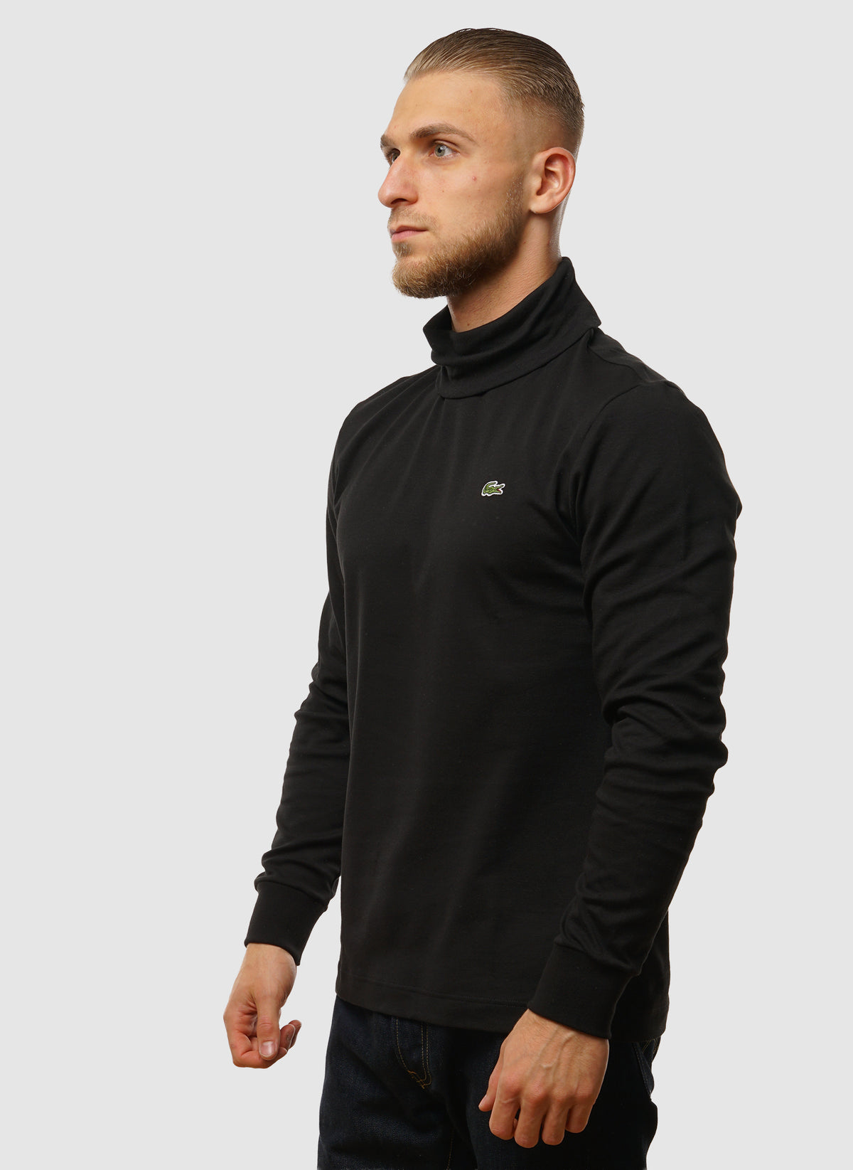 Roll Neck T-Shirt - Black