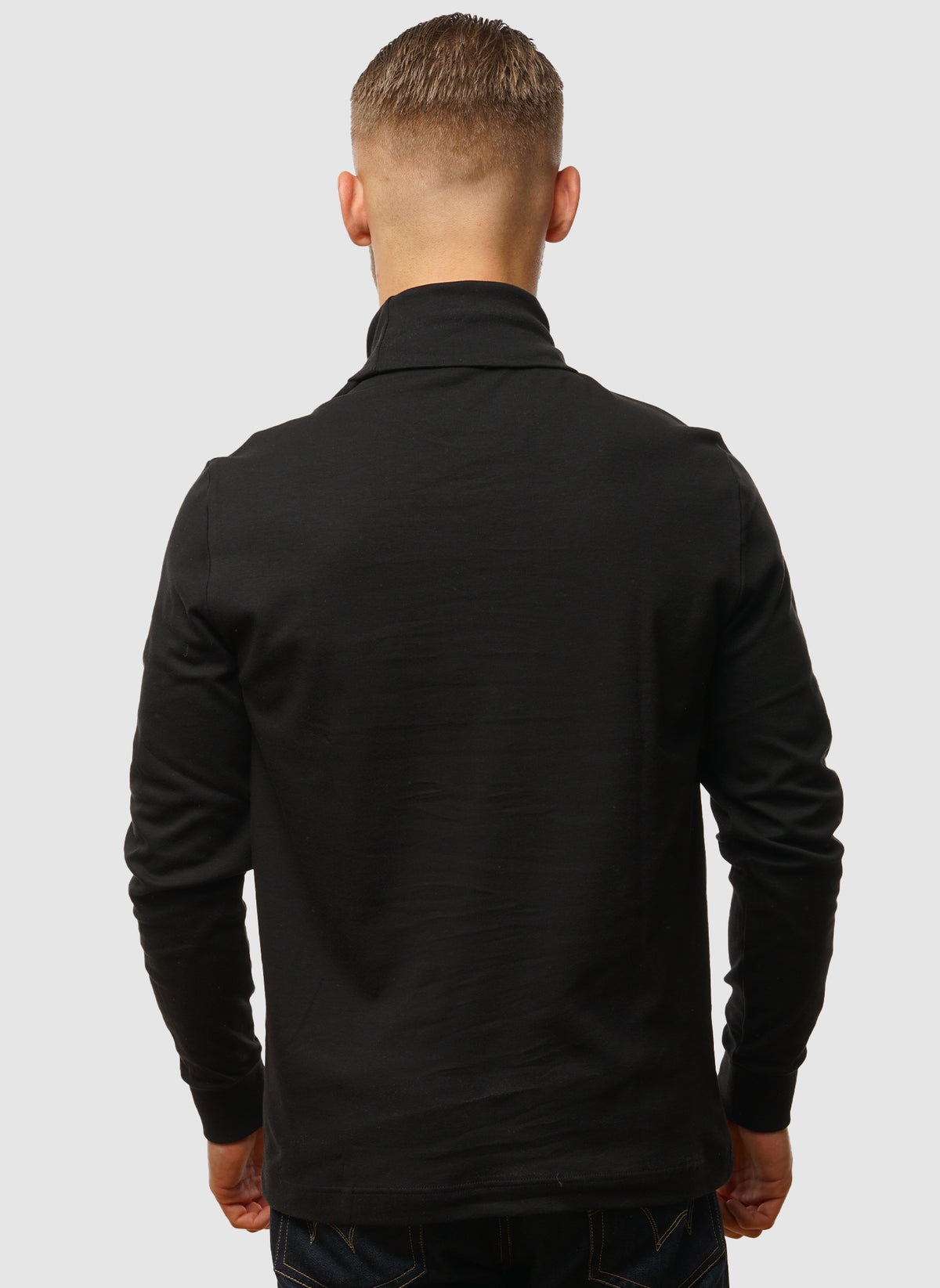 Roll Neck T-Shirt - Black