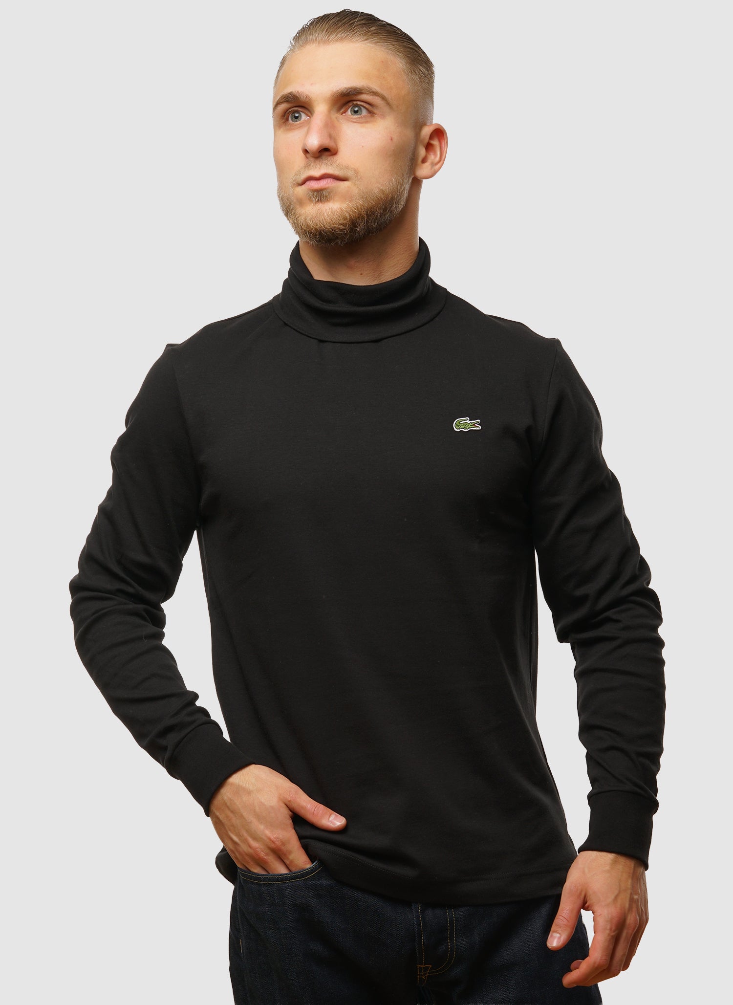 Roll Neck T-Shirt - Black