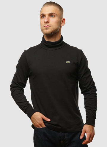 Roll Neck T-Shirt - Black