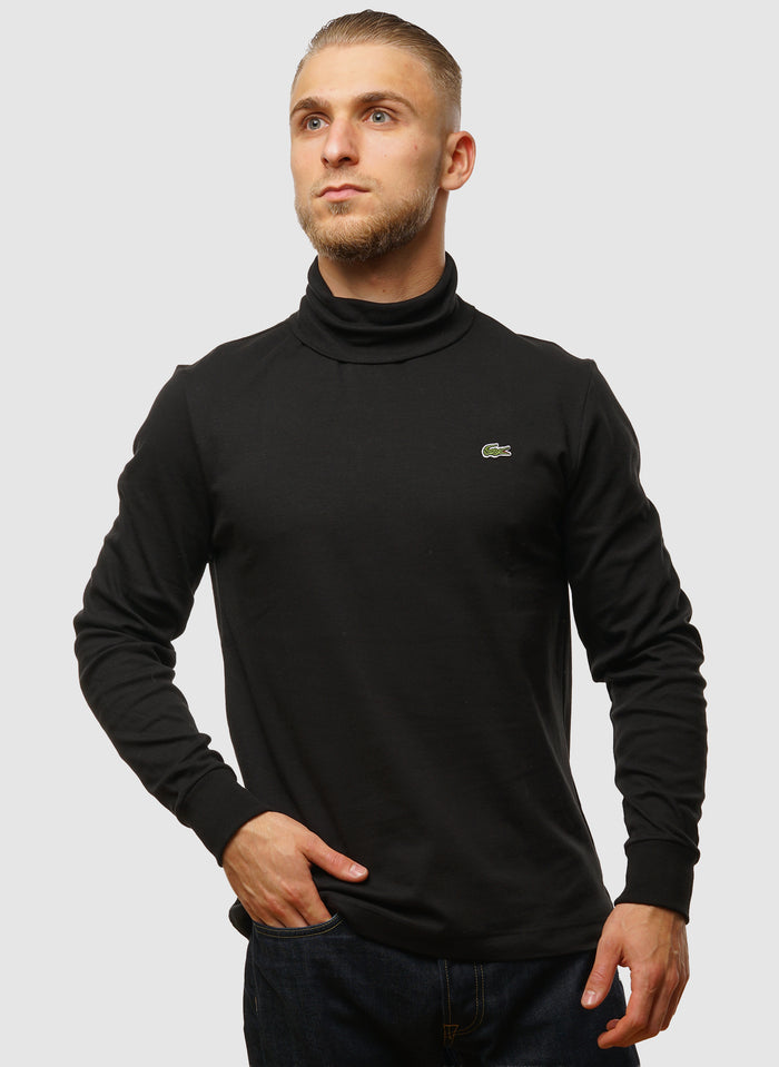 Roll Neck T-Shirt - Black