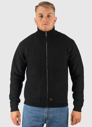Knitted Zip Jacket - Black
