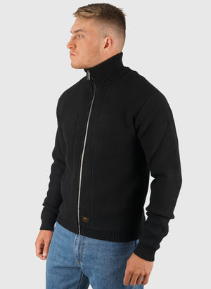 Knitted Zip Jacket - Black