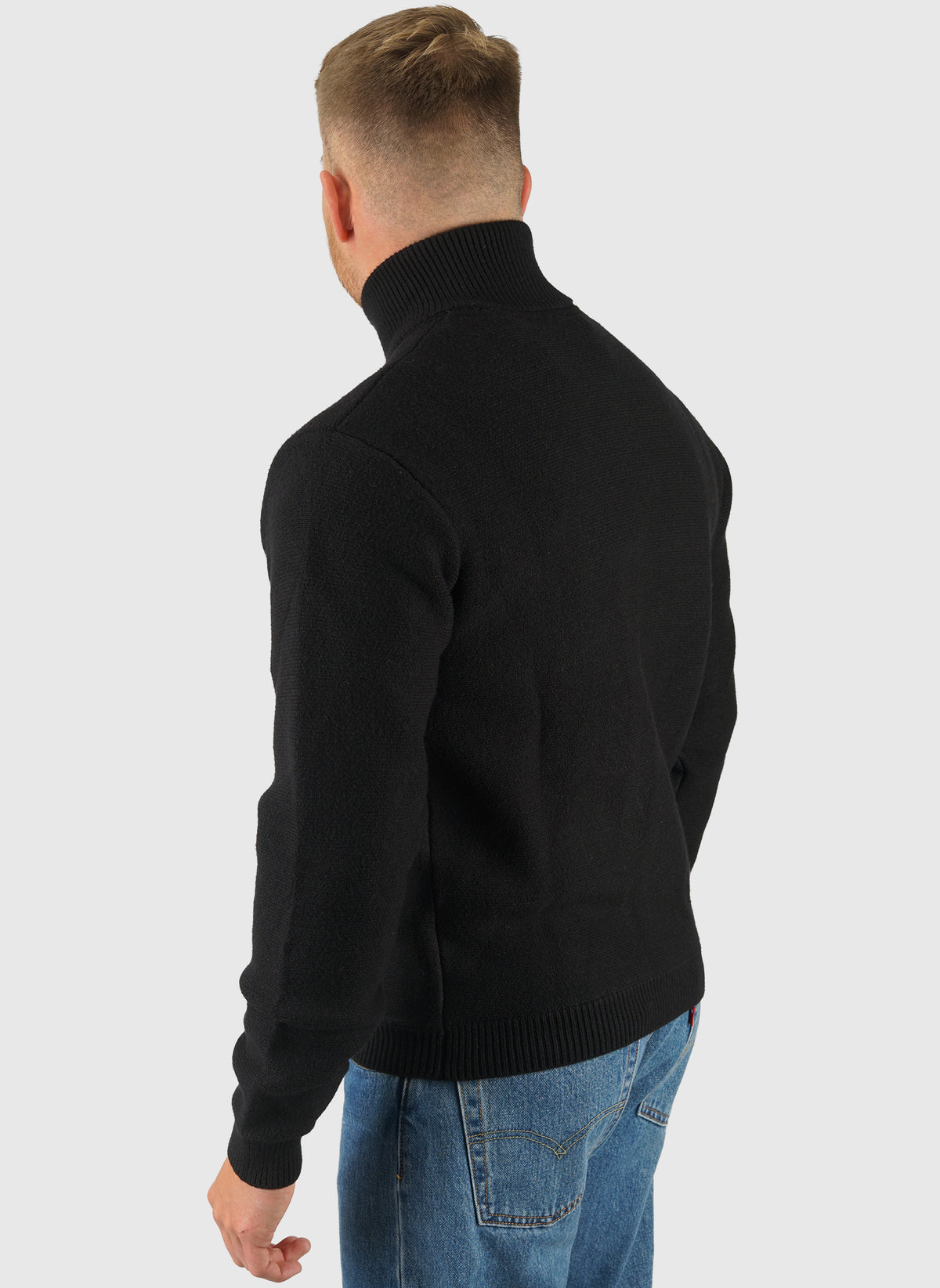 Knitted Zip Jacket - Black
