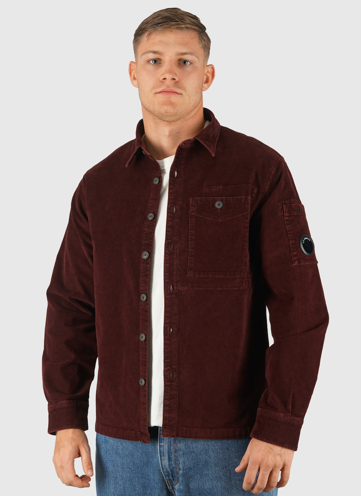Corduroy Long Sleeve Lens Shirt - Andorra Red