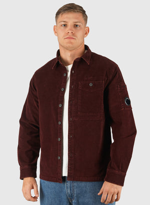 Corduroy Long Sleeve Lens Shirt - Andorra Red