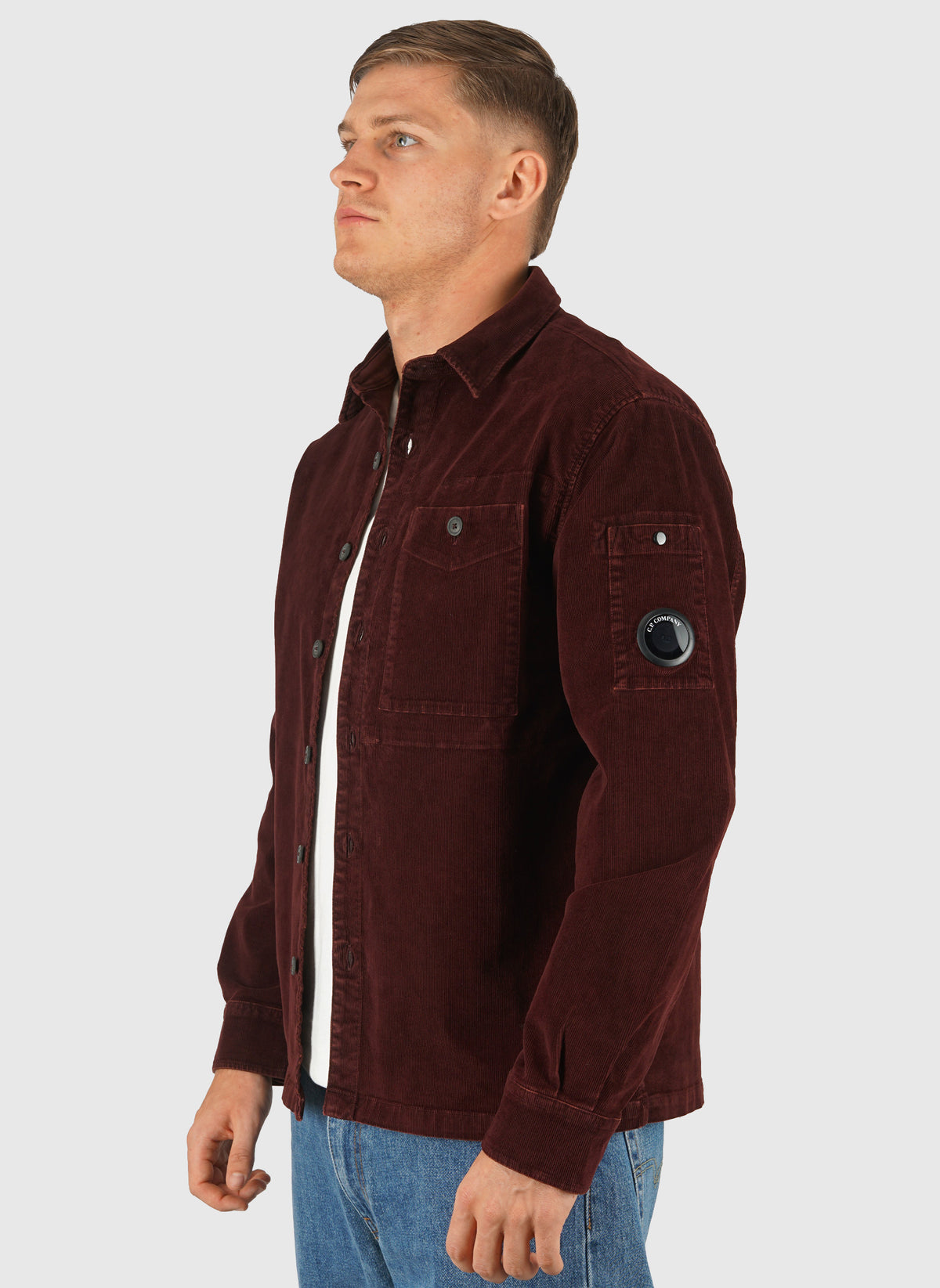 Corduroy Long Sleeve Lens Shirt - Andorra Red