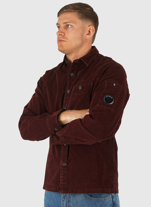 Corduroy Long Sleeve Lens Shirt - Andorra Red