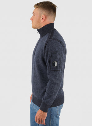 Fleece Knit Half Zip Sweatshirt - Orion Blue