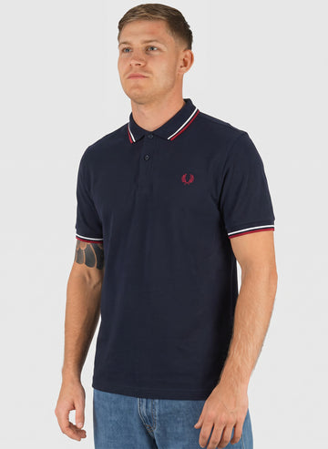 Twin Tipped Poloshirt M3600 - Navy/Snow White/Burnt Red