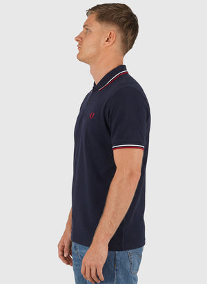 Twin Tipped Poloshirt M3600 - Navy/Snow White/Burnt Red