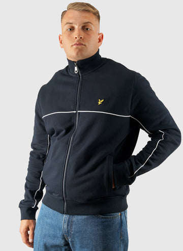 Piped Full Zip Tracktop - Dark Navy