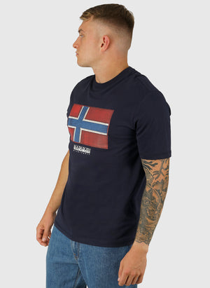 S-Flag Tiki T-Shirt - Blu Marine