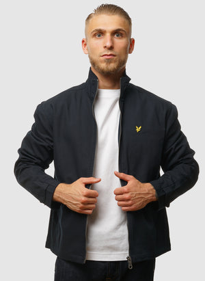 High Neck Twill Jacket - Dark Navy