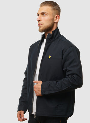 High Neck Twill Jacket - Dark Navy