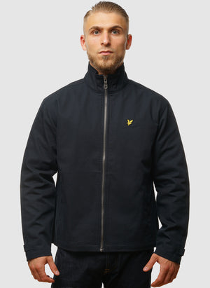 High Neck Twill Jacket - Dark Navy