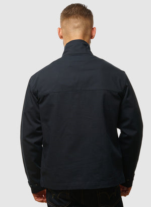 High Neck Twill Jacket - Dark Navy