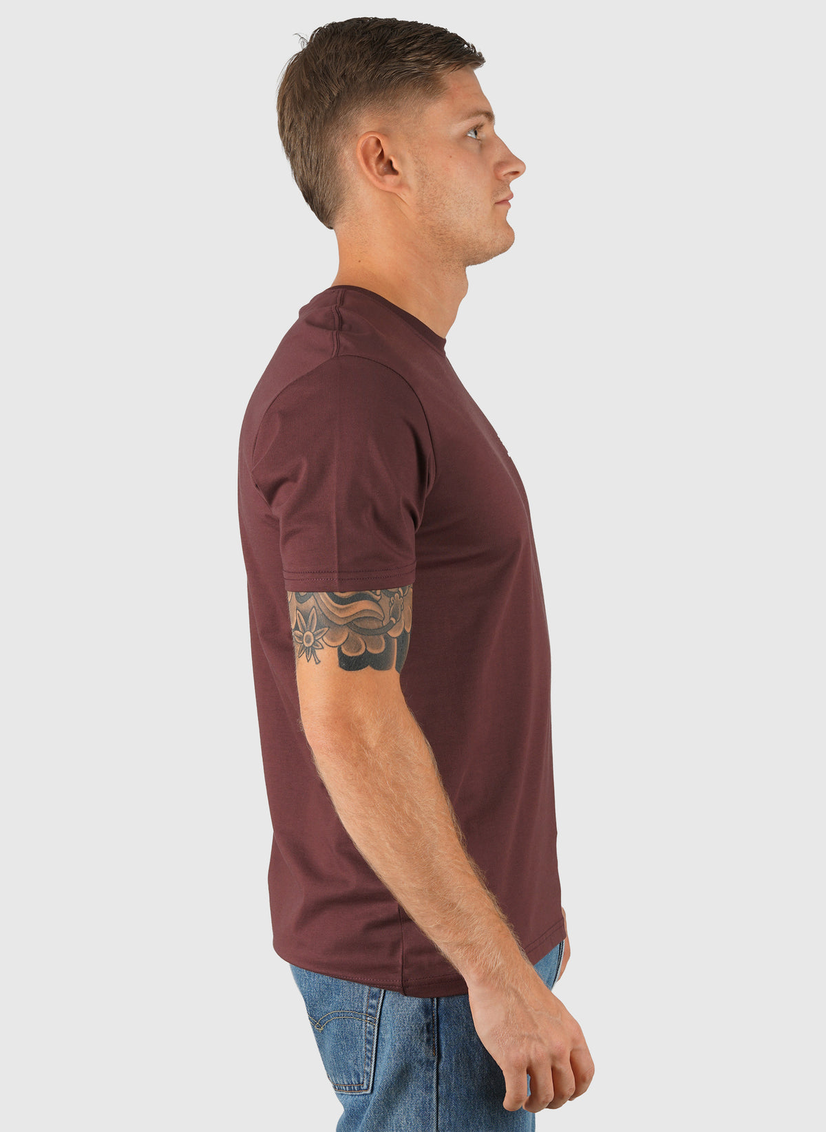 Basic Small Logo T-Shirt - Deep Maroon