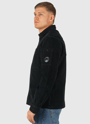 Corduroy Long Sleeve Lens Shirt - Black
