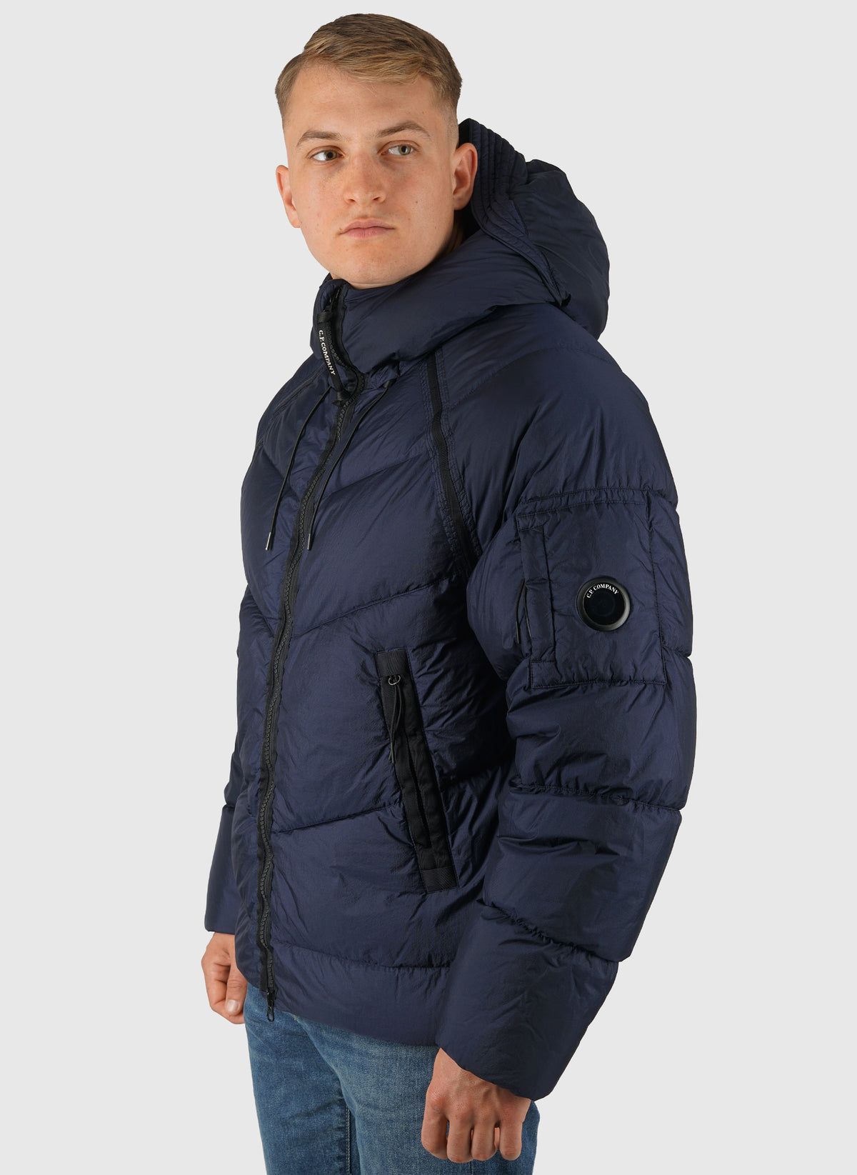 Down Shield Hooded Jacket - Peacoat