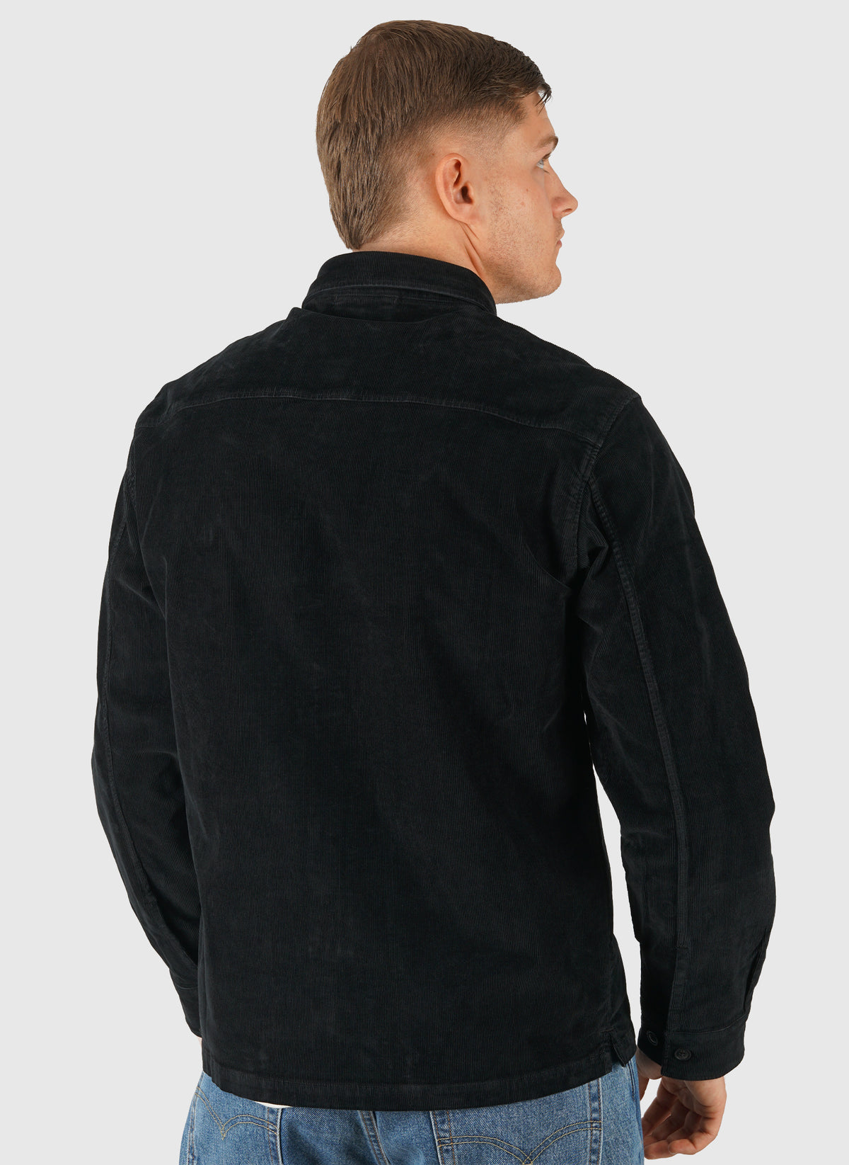 Corduroy Long Sleeve Lens Shirt - Black