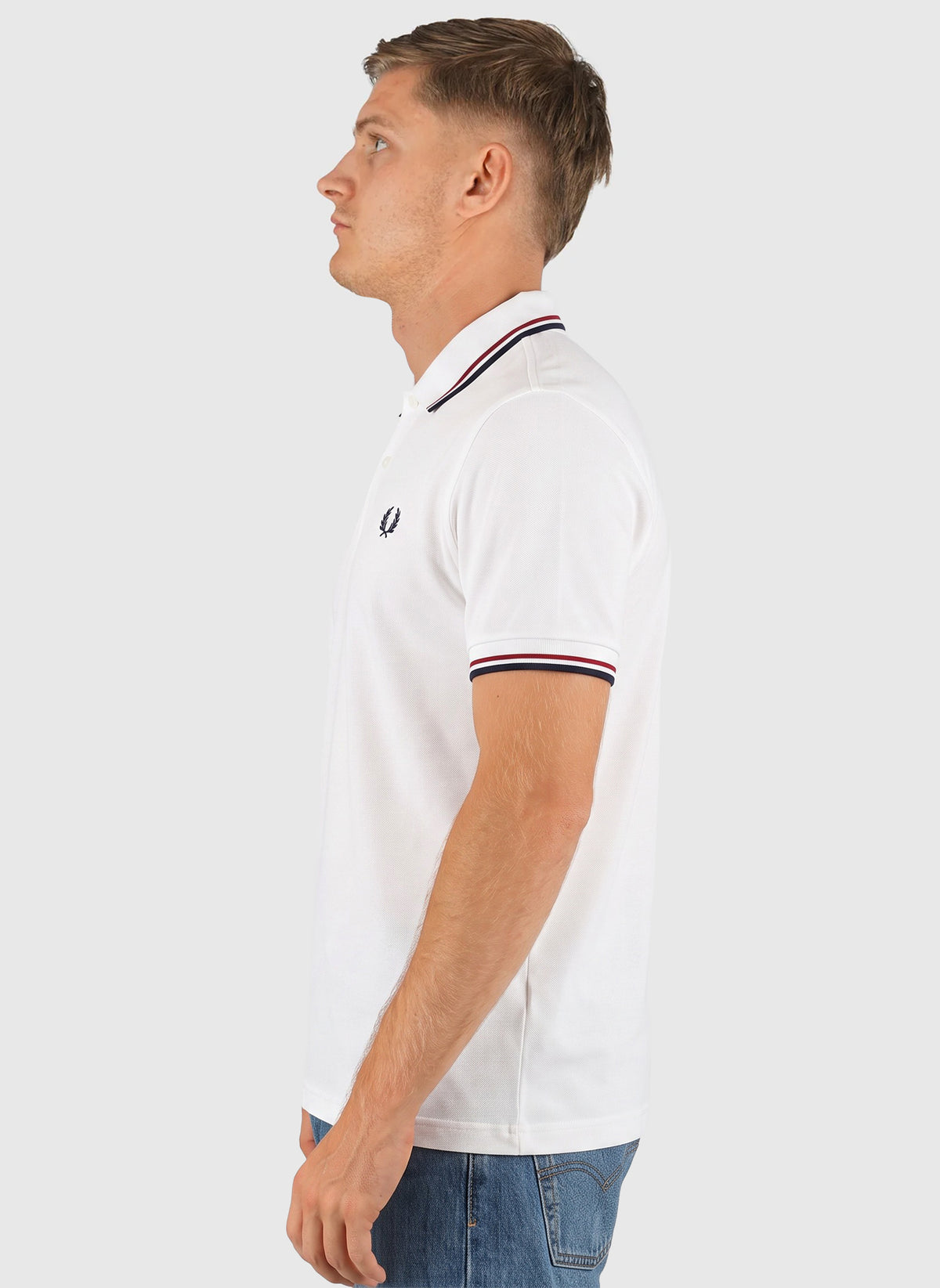 Twin Tipped Poloshirt M3600 - Snow White/Burnt Red/Navy