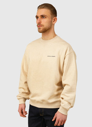 Script Heavyweight Loopback Sweatshirt - Ice Cream Marl