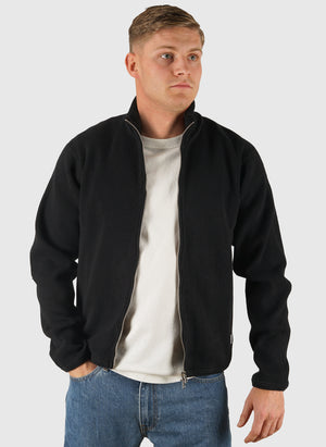 Teno Military Rib Zip Cardigan - Black