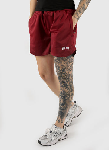 Unfair Womens Curved Shorts - Burgundy