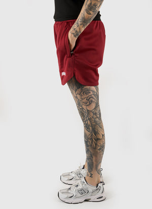 Unfair Womens Curved Shorts - Burgundy