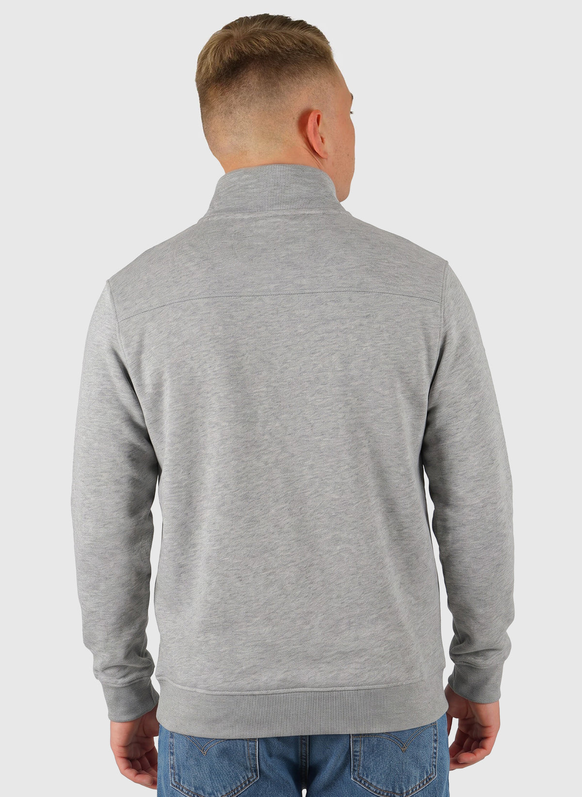 Curved Halfzip Sweatshirt - Grey Melange