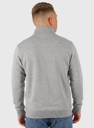 Curved Halfzip Sweatshirt - Grey Melange