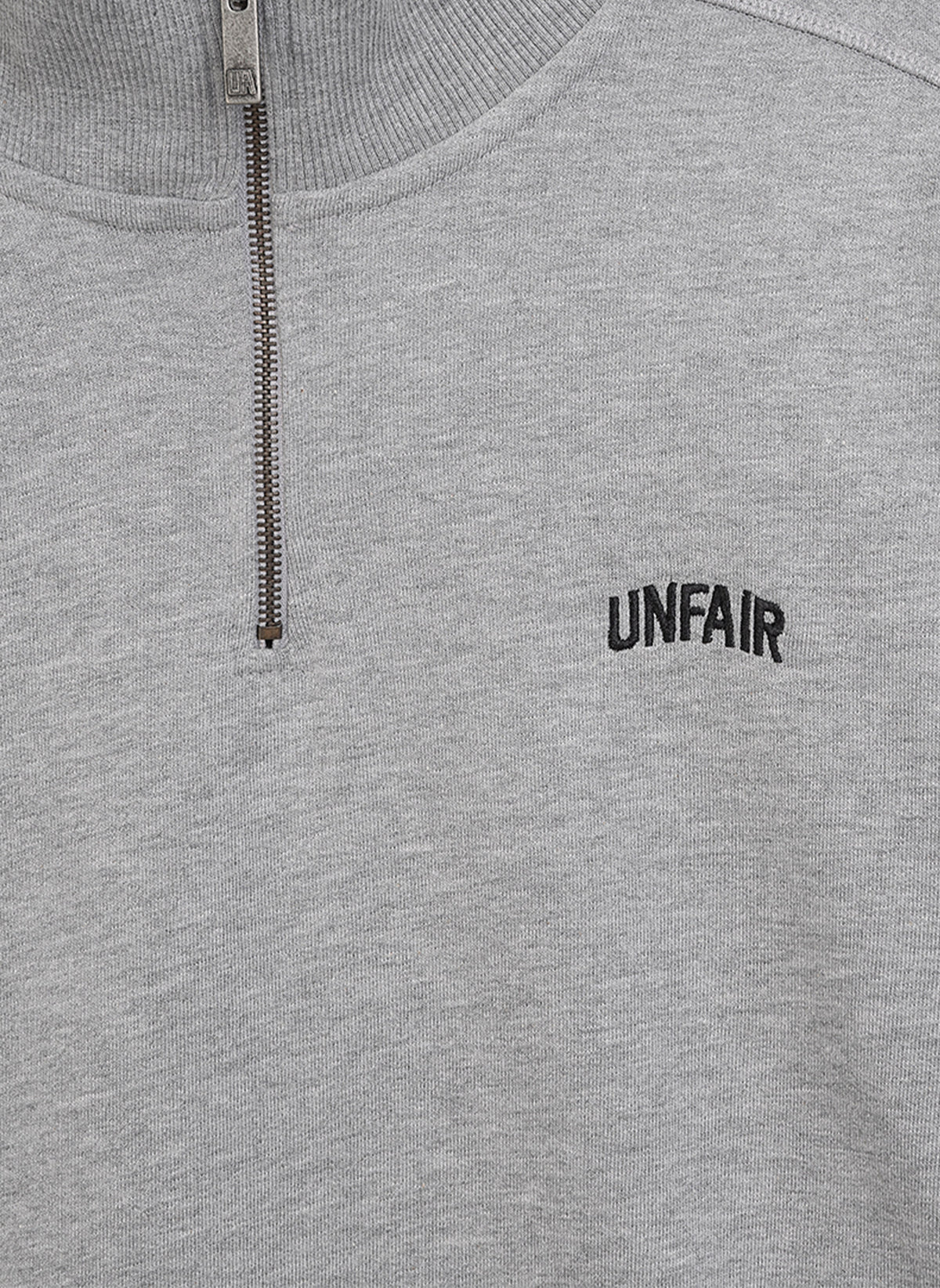 Curved Halfzip Sweatshirt - Grey Melange