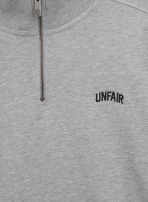 Curved Halfzip Sweatshirt - Grey Melange