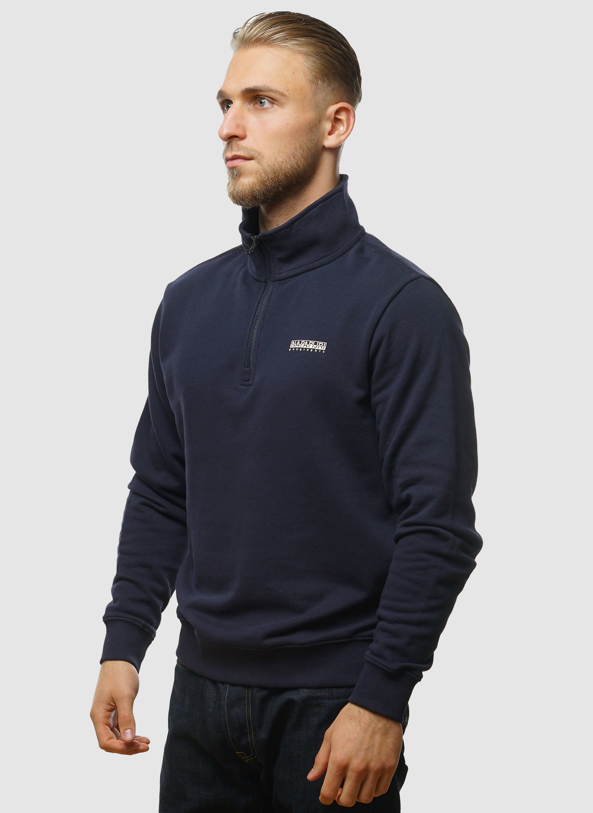 B-Small Box Half Zip Sweatshirt - Blu Marine